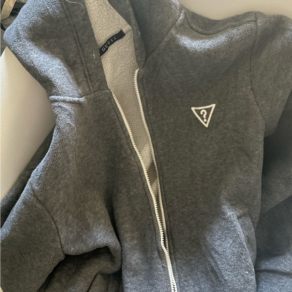 GUESS ZIP SHERPA HOODIE